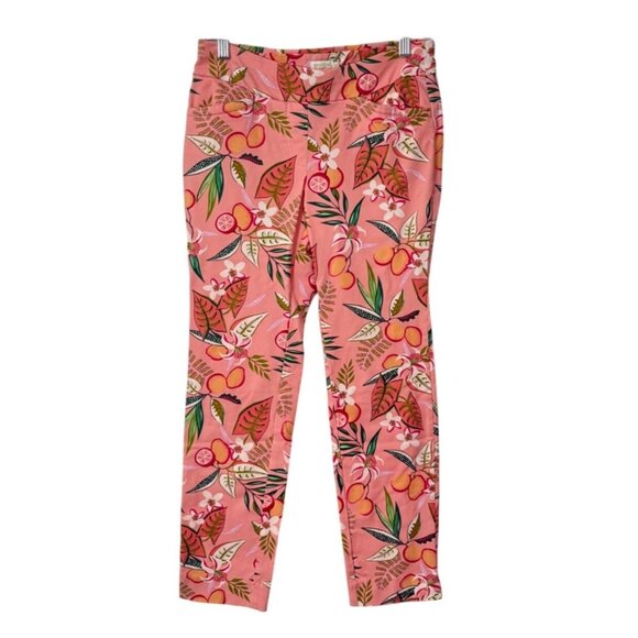 Spartina 449 Maren Pull On Pants Peach Floral Tummy Smoothing Womens Size S - Picture 1 of 8